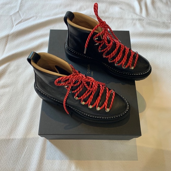 Rag and Bone Compass Leather Studded Boots, Size 37, Black - Picture 2 of 15